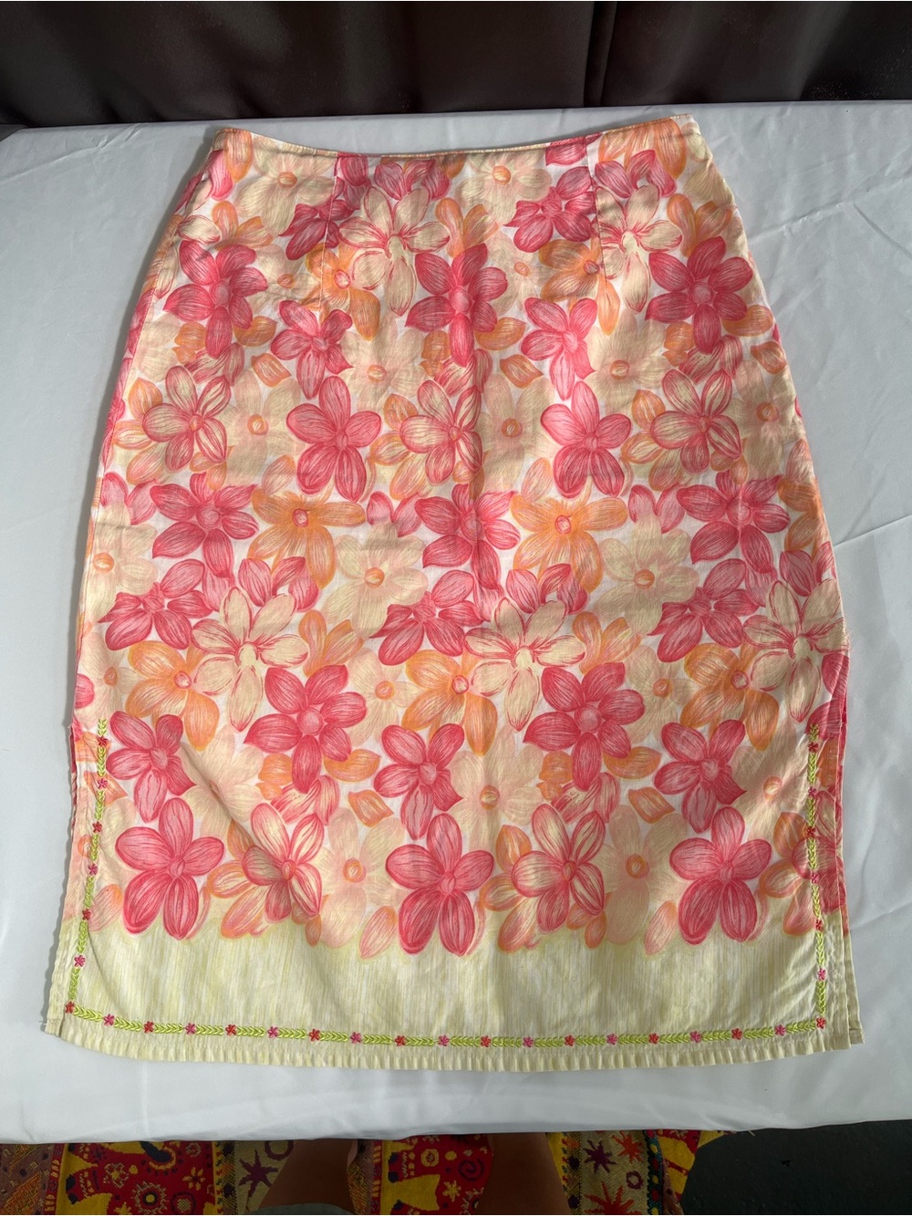 Ami Floral Pink‎ Orange Mini Skirt